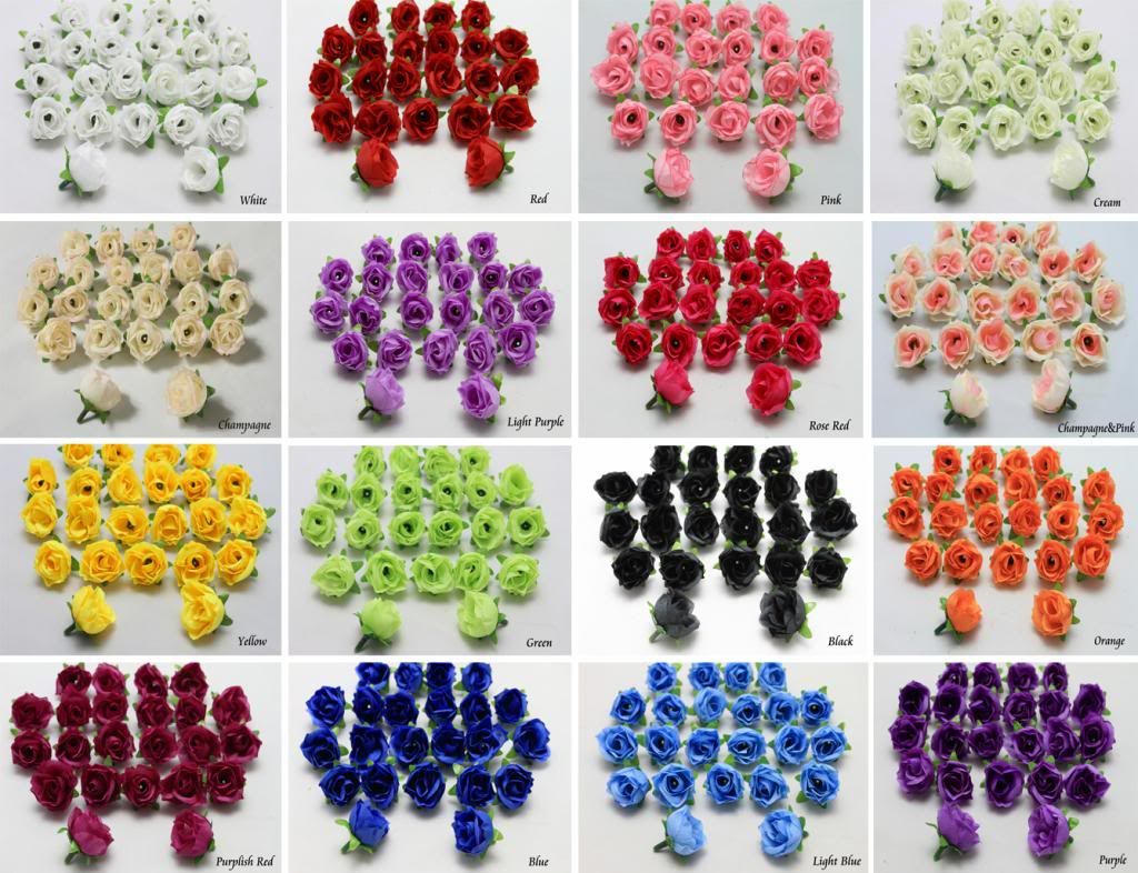 50X 100X 500X Roses Artificial Silk Flower Heads Wholesale Lots Wedding