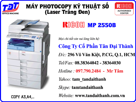 Ban may photocopy Ricoh A3 A4 Photocopy Ricoh hang chinh hang