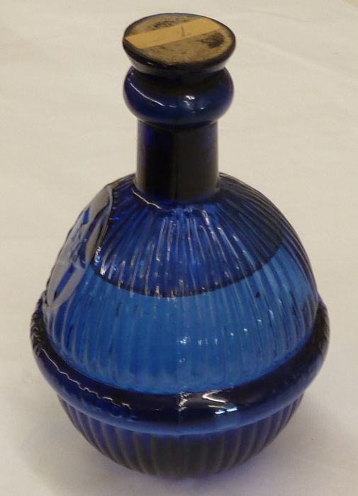 Antique Victorian Bristol Blue Glass Fire Extinguisher Harden Star Hang