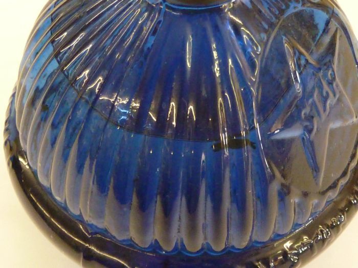 Antique Victorian Bristol Blue Glass Fire Extinguisher Harden Star Hang