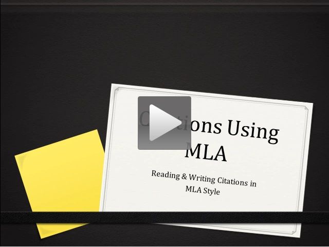Citations Using MLA