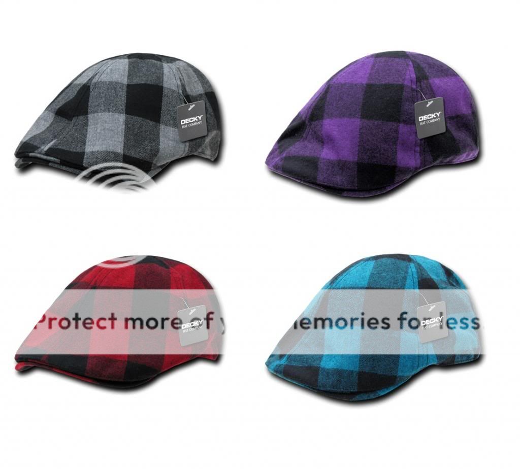 New Plaid Ivys Polo Golf Hat Cap Decky 901 Free SHIP Black Red Purple or Teal