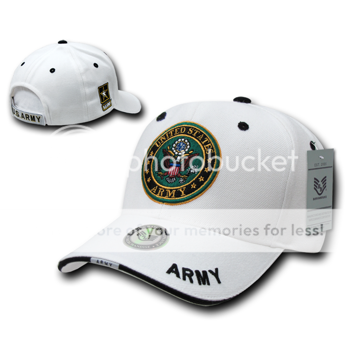 US Military Army White Baseball Cap Ball Hat Armed Forces