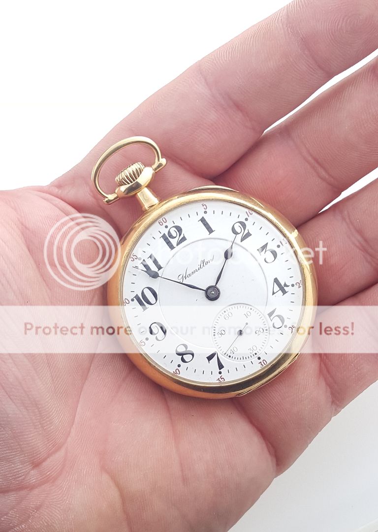 1916 Hamilton Railroad 950 16s 23J SOLID 14k Gold Pocket watch Low Prod ...